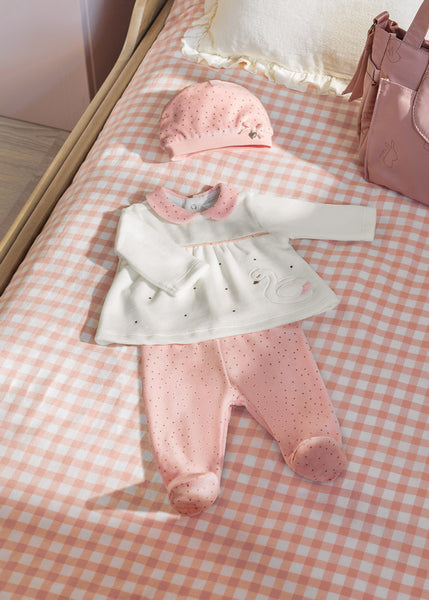 Leg warmer with hat set newborn girl 2502-35