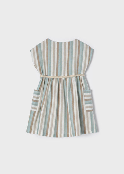 Linen striped dress girl Art. 22-03929-058