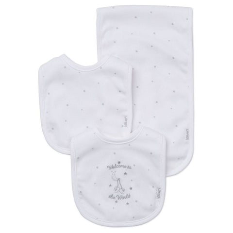 WELCOME TO THE WORLD BIB & BURP SET 404034
