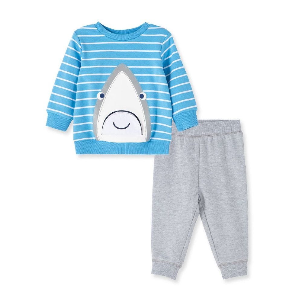 LITTLE ME SHARK 2PC SWEATSHIRT SET 10645