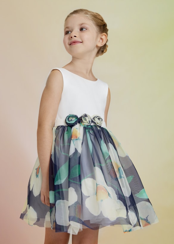 Printed Tulle Dress For Girl Ref. 23-05043-007