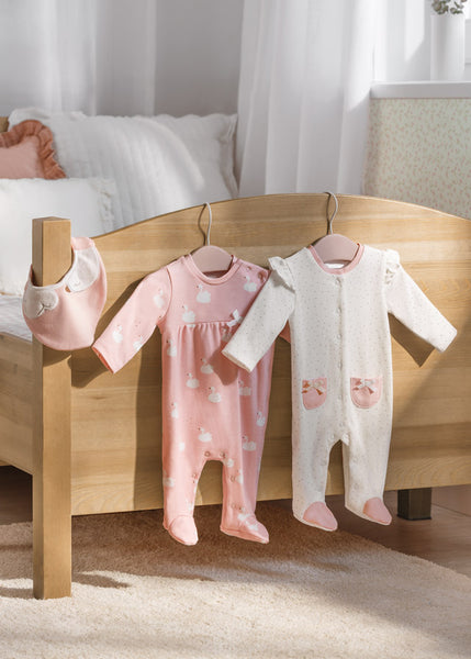 Pack 2 pajamas with bib for newborn ECOFRIENDS 2609-55