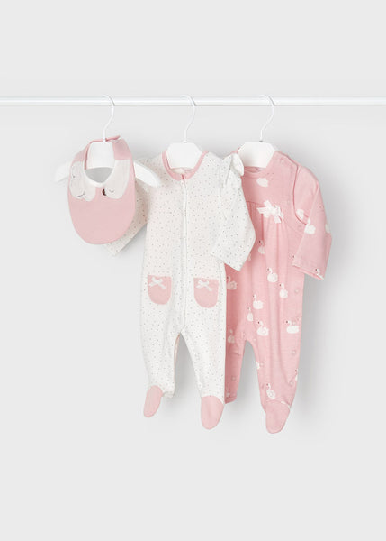 Pack 2 pajamas with bib for newborn ECOFRIENDS 2609-55