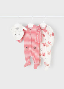 Pack 2 pijamas con babero para recién nacido ECOFRIENDS 2609-56