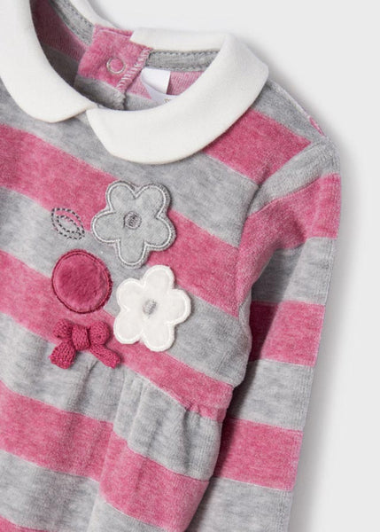 Pack of 2 velvety knit pajamas for newborns Art. 12-02610-079