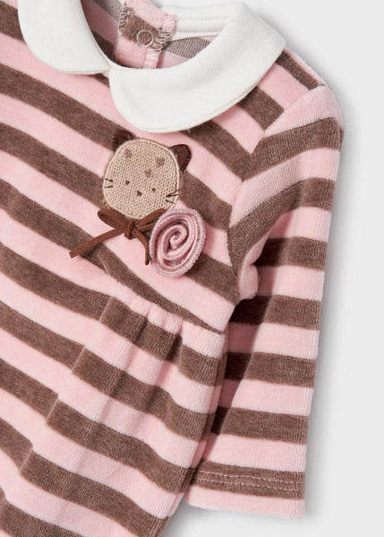 Pack of 2 velvety knit pajamas for newborns Art. 12-02610-080