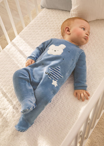 Pack of 2 newborn velvety knit pajamas ECOFRIENDS Art. 12-02632-011