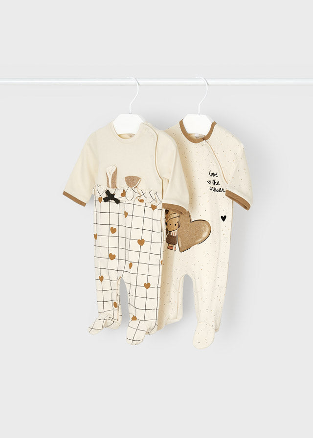 Pack of 2 knit pajamas for newborns ECOFRIENDS 2614-89