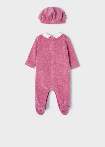 Warm knitted romper with newborn hat 2611-84