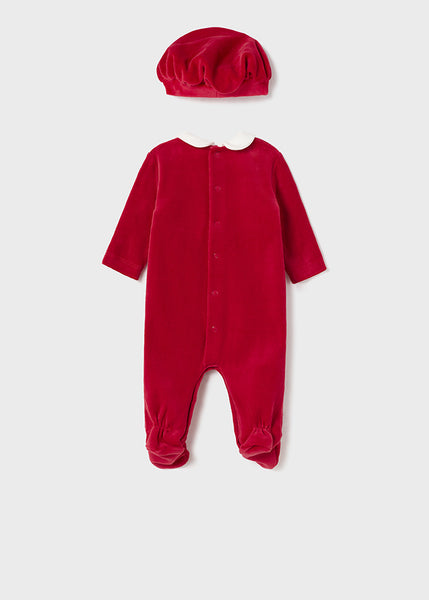 Warm knitted romper with newborn hat 2611-87