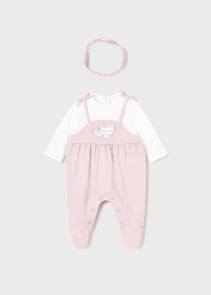 Sustainable Cotton Romper with Headband for Newborn Art. 23-01603-014