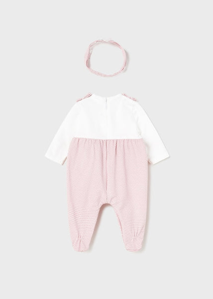Sustainable Cotton Romper with Headband for Newborn Art. 23-01603-014
