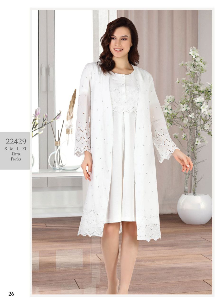 A set of cotton shirt with a robe from the Turkish brand Tuba 22429