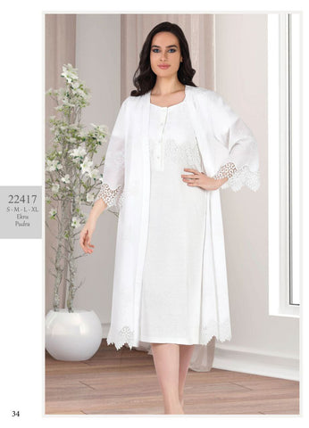 A set of cotton shirt with a robe from the Turkish brand Tuba 22417