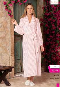 Women's long striped cotton robe from the Turkish brand Tuba 22378