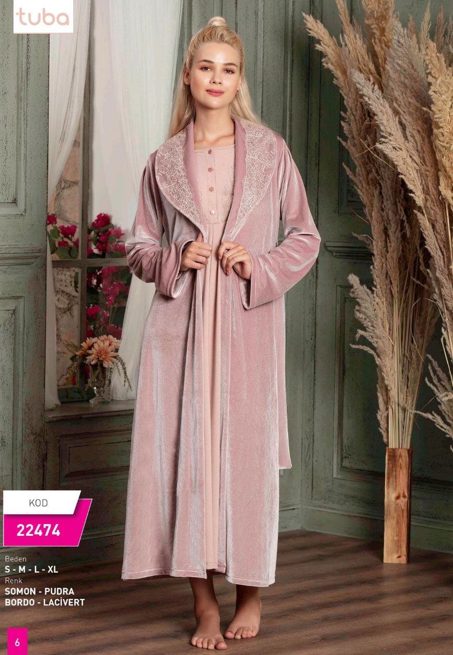 Shirt with a long cotton robe from the Turkish brand Tuba 22474