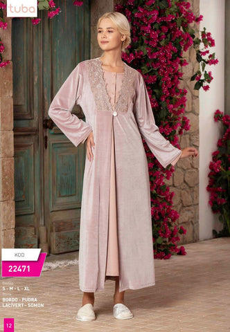 Shirt with a long cotton robe from the Turkish brand Tuba 22471