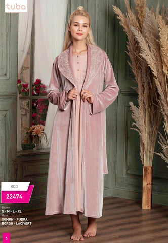 Shirt with a long cotton robe from the Turkish brand Tuba 22474