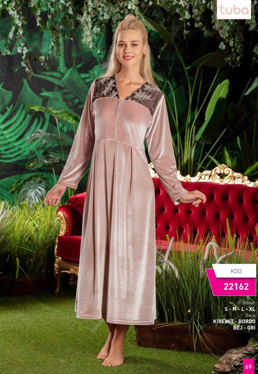 Soft velvet women's dress from the Turkish brand Tuba 22162