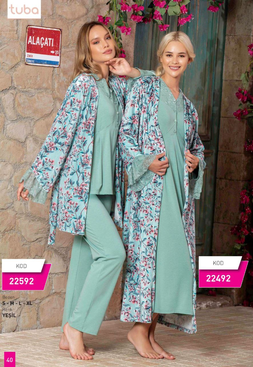 Pajama 3 pieces, cotton, from the Turkish brand, Tuba 22592