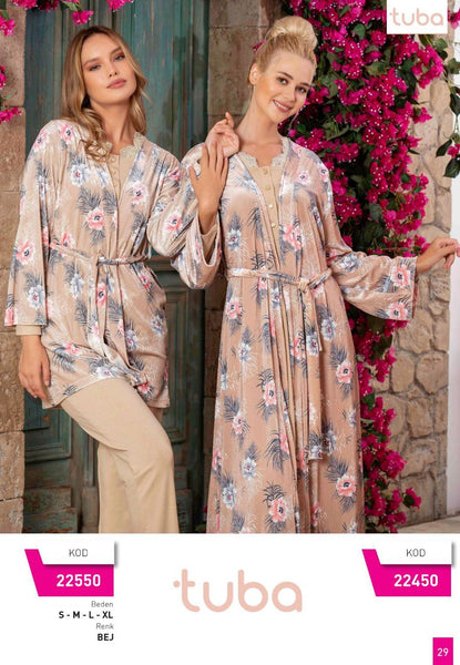 Shirt with a long cotton robe from the Turkish brand Tuba 22450