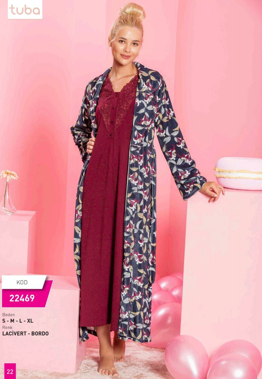 Shirt with a long cotton robe from the Turkish brand Tuba 22469