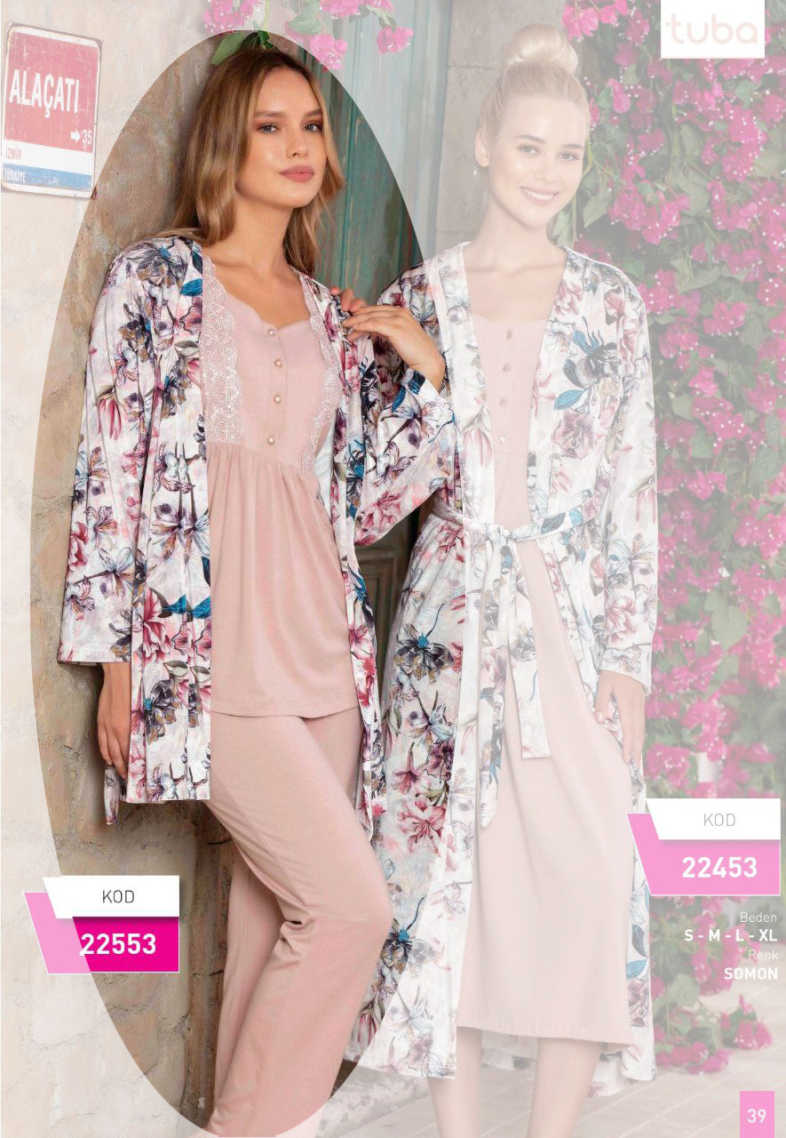 Pajama 3 pieces, cotton, from the Turkish brand, Tuba 22553