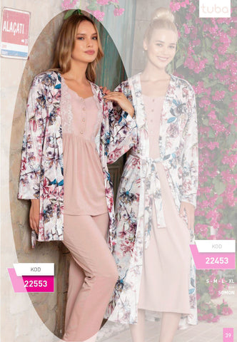 Pajama 3 pieces, cotton, from the Turkish brand, Tuba 22553