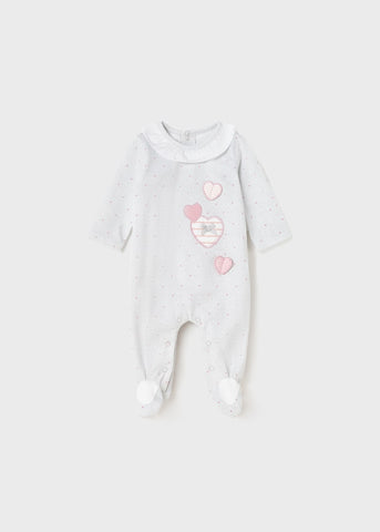Newborn Sustainable Cotton Collared Pajamas Art. 23-01738-022