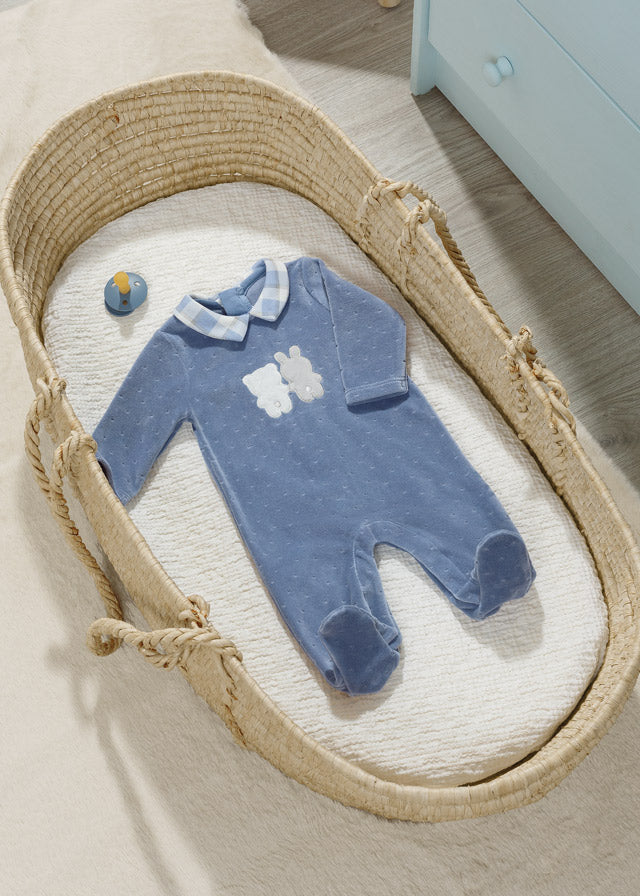 Velvety knit pajamas for newborns Art. 12-02629-011