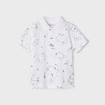 Short-sleeved polo shirt with print in sustainable cotton for boys Art. 23-03157-025