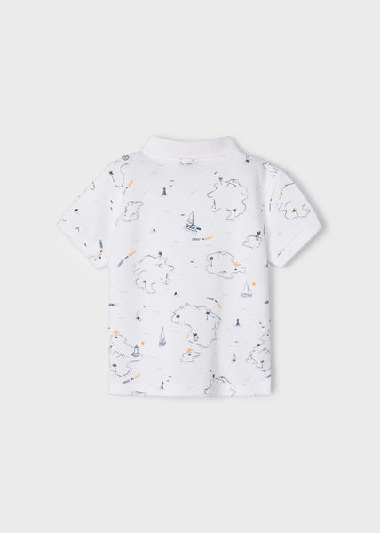 Short-sleeved polo shirt with print in sustainable cotton for boys Art. 23-03157-025