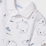 Short-sleeved polo shirt with print in sustainable cotton for boys Art. 23-03157-025