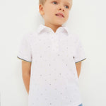 Short-sleeved polo shirt with sustainable cotton print for boys Art. 23-03150-027