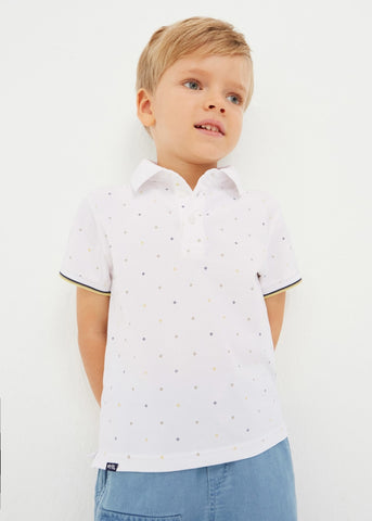 Short-sleeved polo shirt with sustainable cotton print for boys Art. 23-03150-027