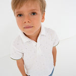Short-sleeved polo shirt with sustainable cotton print for boys Art. 23-03150-027
