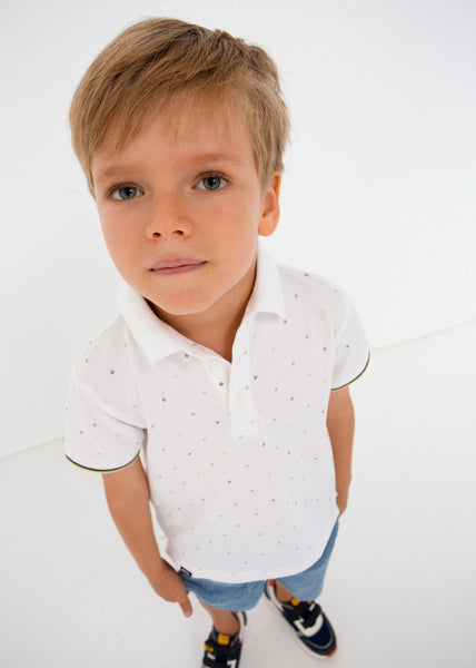 Short-sleeved polo shirt with sustainable cotton print for boys Art. 23-03150-027