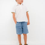 Short-sleeved polo shirt with sustainable cotton print for boys Art. 23-03150-027