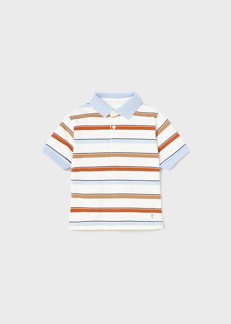 Short-sleeved polo shirt with print for baby Art. 23-01103-051/Twill bermuda for baby Art. 23-01291-015