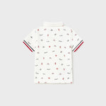Short-sleeved cotton polo shirt with print for baby Art. 23-01107-039/Twill bermuda for baby Art. 23-01291-014