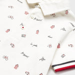Short-sleeved cotton polo shirt with print for baby Art. 23-01107-039/Twill bermuda for baby Art. 23-01291-014