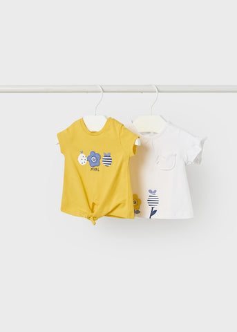 Set of 2 sustainable cotton t-shirts for newborns Art. 23-01097-018