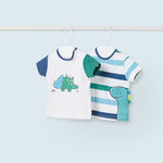 Set of 2 sustainable cotton T-shirts for newborns Art. 23-01002-054