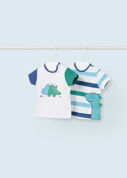 Set of 2 sustainable cotton T-shirts for newborns Art. 23-01002-054