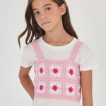 Set 2 pieces crochet top and t-shirt for girl Art. 23-06066-069