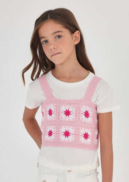 Set 2 pieces crochet top and t-shirt for girl Art. 23-06066-069