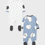 Set 2 knitted pajamas with newborn boy bib Art. 11-02686-048