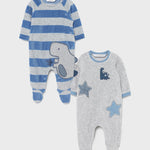 Set 2 knitted dinosaur pajamas newborn boy Art. 11-02683-087