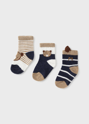 Set 3 newborn boy socks Art. 11-09424-079