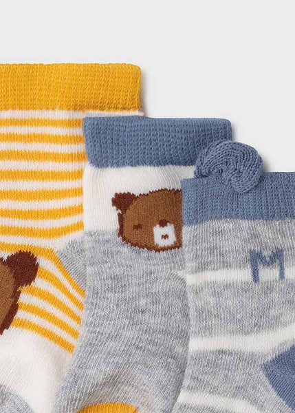 Set 3 newborn boy socks Art. 11-09424-080